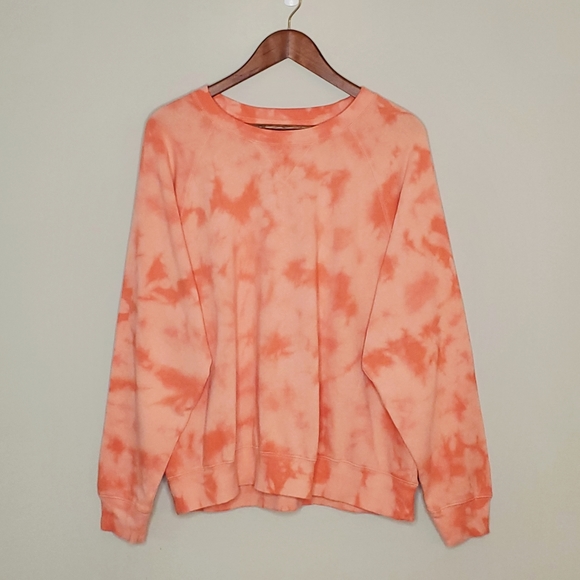 Ladies Vintage Peach Tye-Dye Sweatshirt - Picture 2 of 7